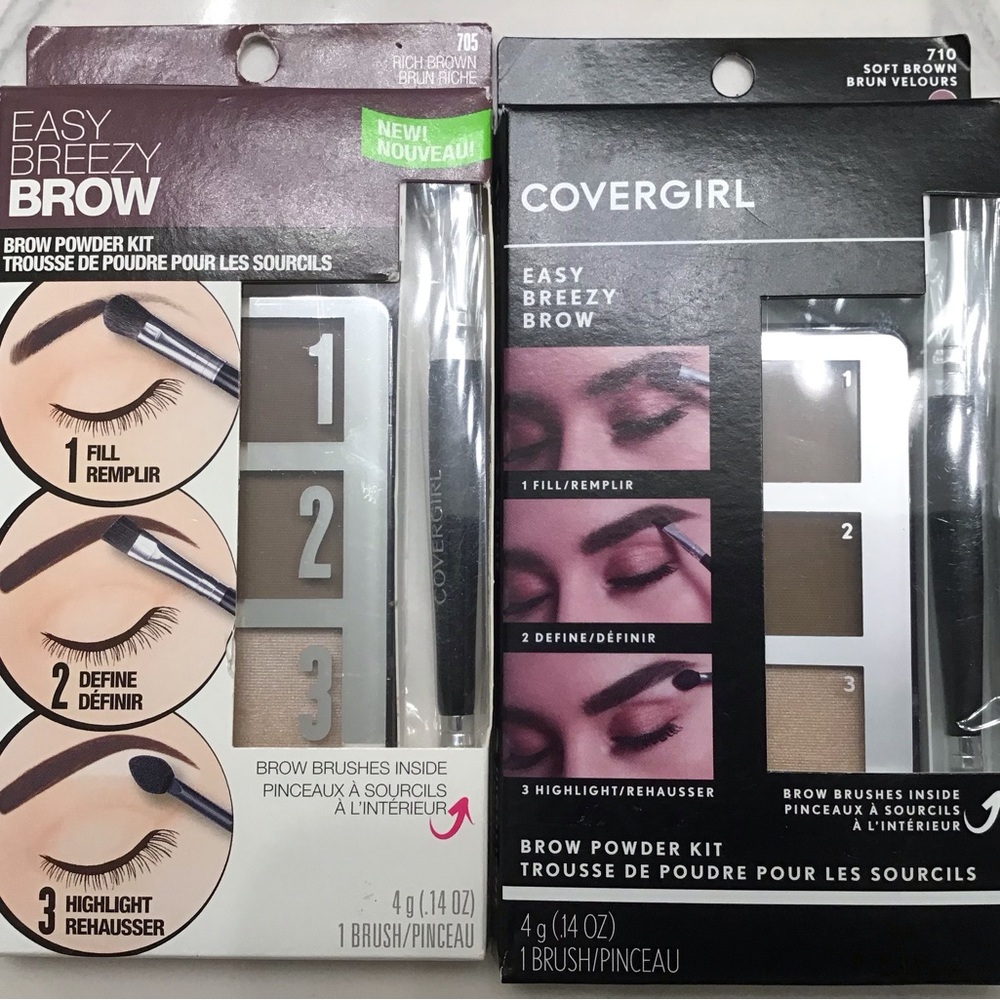COVERGIRL LOT OF 2 EASY BREEZY BROW KITS BROWN NEW FRESH EYES